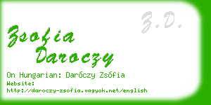 zsofia daroczy business card